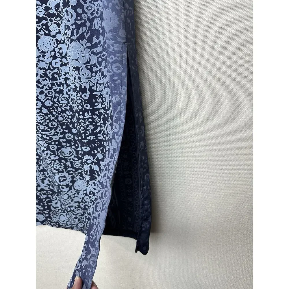 Velvet Peach Cotton Blend Straight Midi Skirt Size 14‎ Multicolored Ombré Career